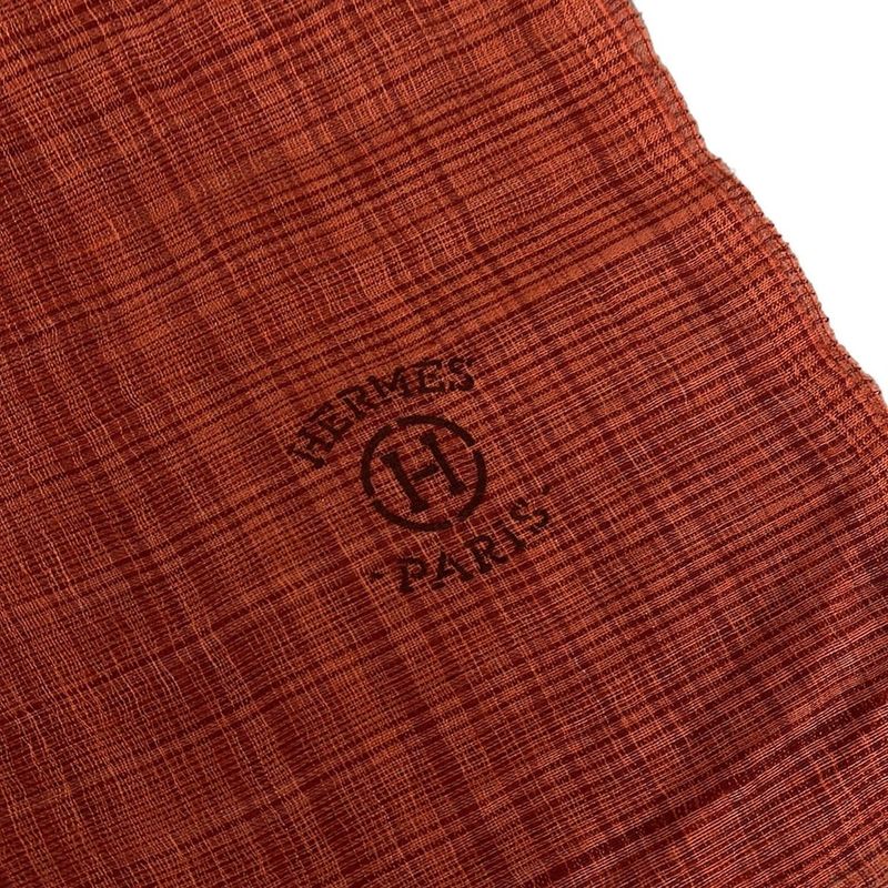 Hermes Shawl - Orange X Red Cashmere Silk
