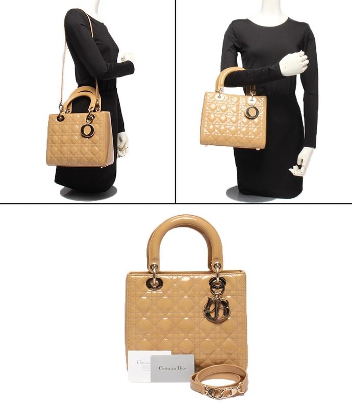 Christian Dior 2way Handbag Shoulder Bag Cannage Ladies Christian Dior