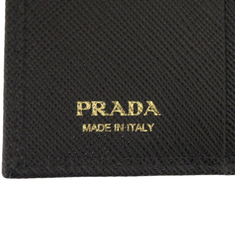 Prada 1mv021 Saffiano Leather Black Bifold Wallet Black 0741 Prada