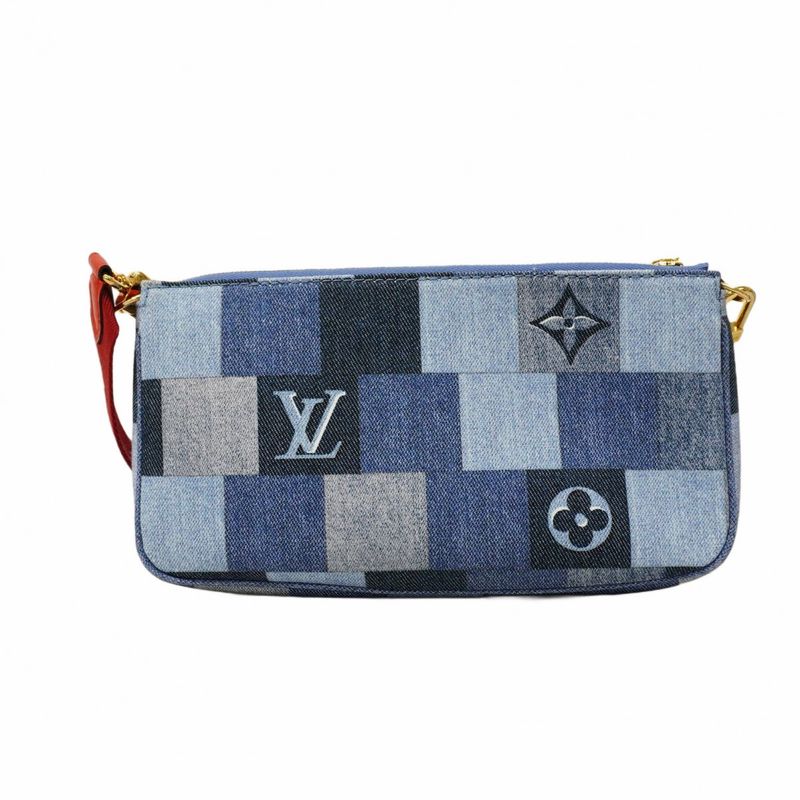 Louis Vuitton Shoulder Bag Monogram Denim Multi Pochette Accessory M44990 Blue