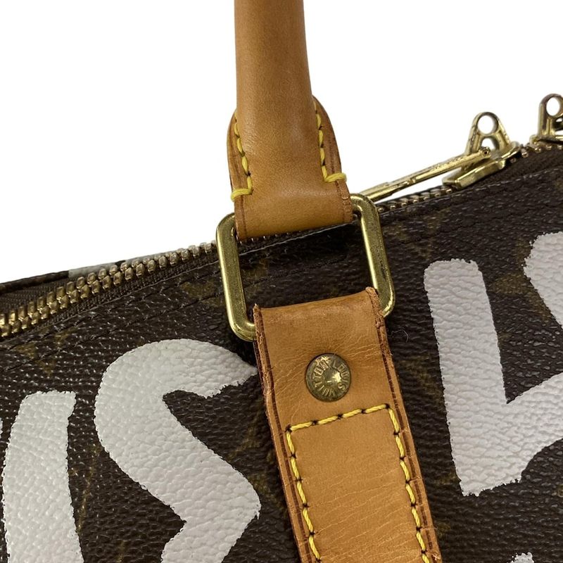 Louis Vuitton Boston Bag Graffiti Keepall 50 M92197 Argent