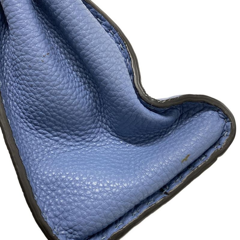 Fendi Handbag Peekaboo Iconic Medium Selleria 8bn290 Blue Leather