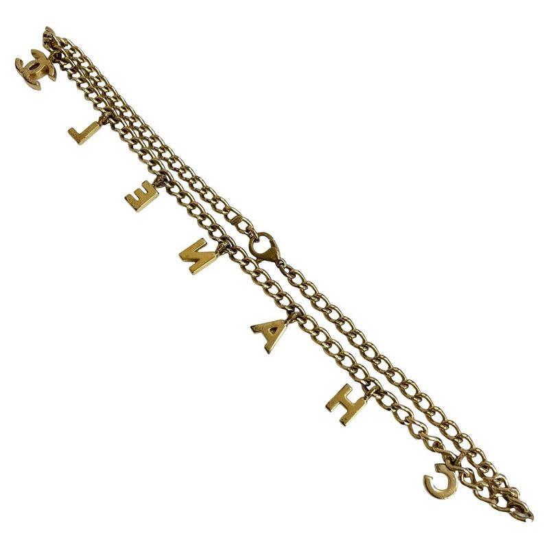 Chanel Vintage Coco Mark Logo Motif GP Chain Necklace Pendant 02A