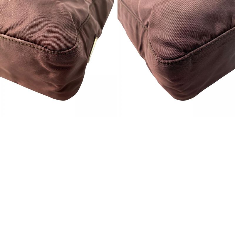 Prada Women's Nylon Chain Tote Bag Triangle Logo Plate Shoulder Bag