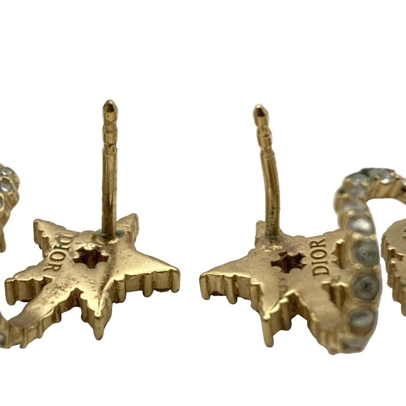 Dior Christian Dior Earrings - Gold X Clear Star CD Motif