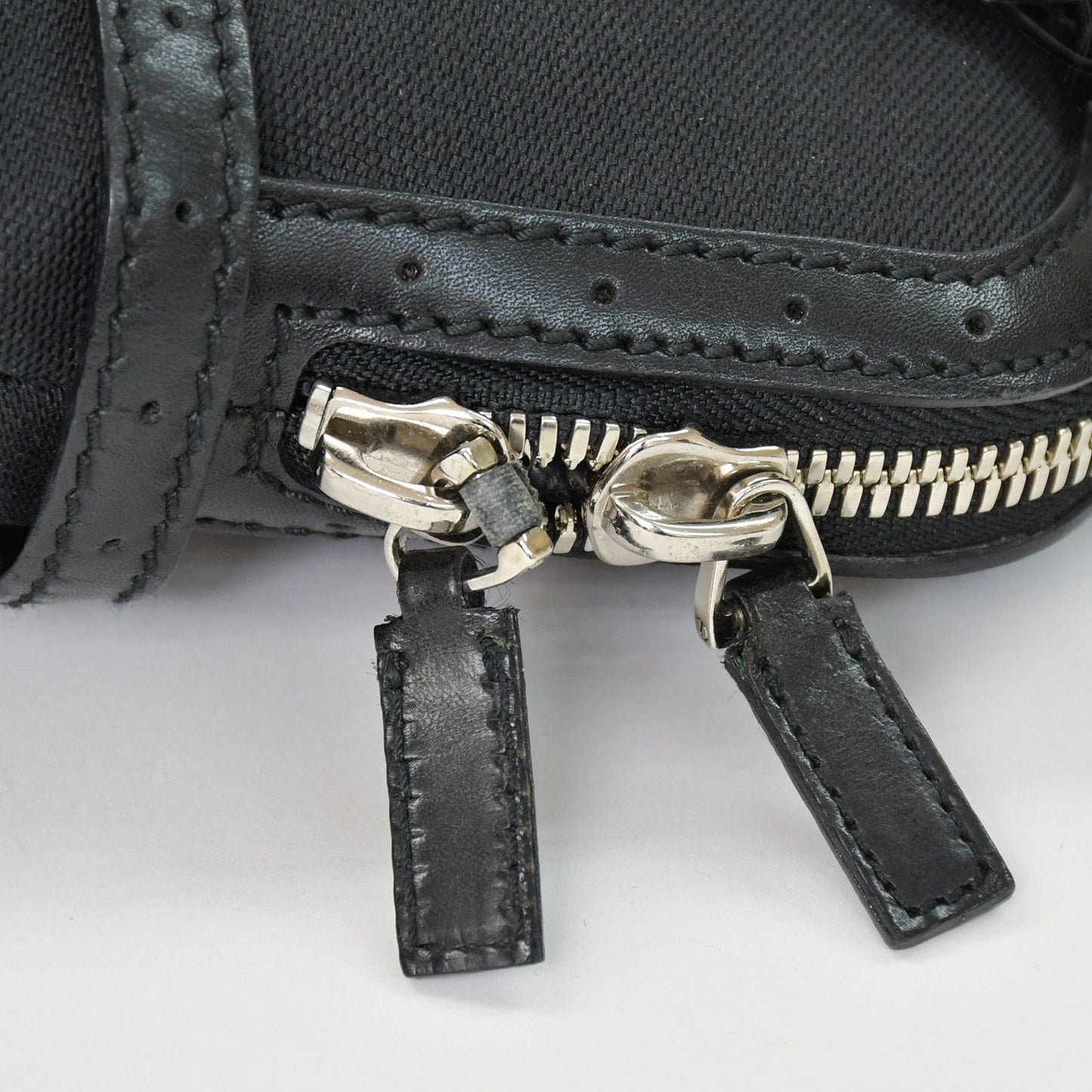 Gucci Interlocking G Handbag Canvas Leather Black Silver — view 8