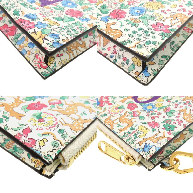 Gucci Liberty Collaboration Floral Pattern Leather White Light Blue