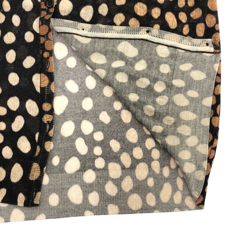 Christian Dior Sheer Sleeve Dot Knit Ensemble Cardigan 9 Am563 Brown 42