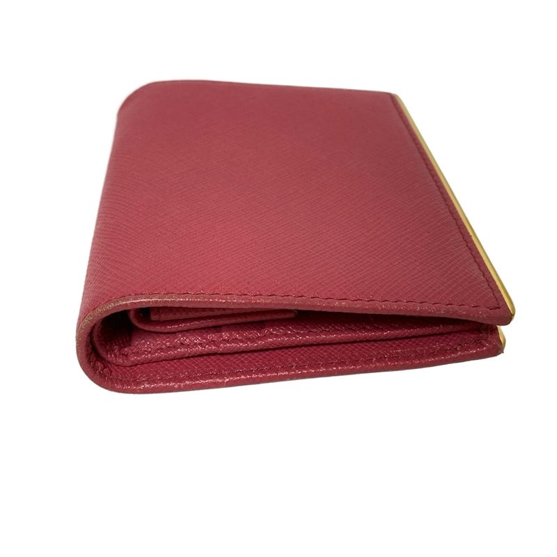 Prada Bifold Wallet - Pink Leather