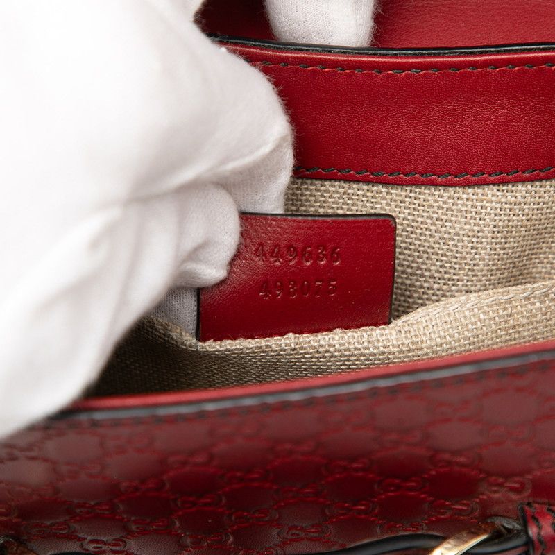 Gucci Micro Gucci Guccissima Horsebit Emily Shoulder Bag Crossbody 449636 Wine Red