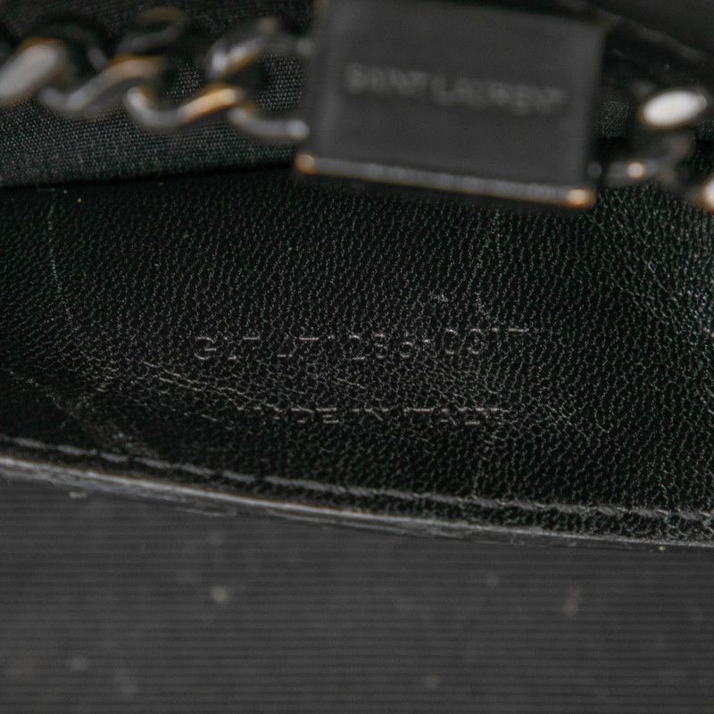 Saint Laurent YSL Logo Crossbody Chain Shoulder Bag Black Leather Women's Saint