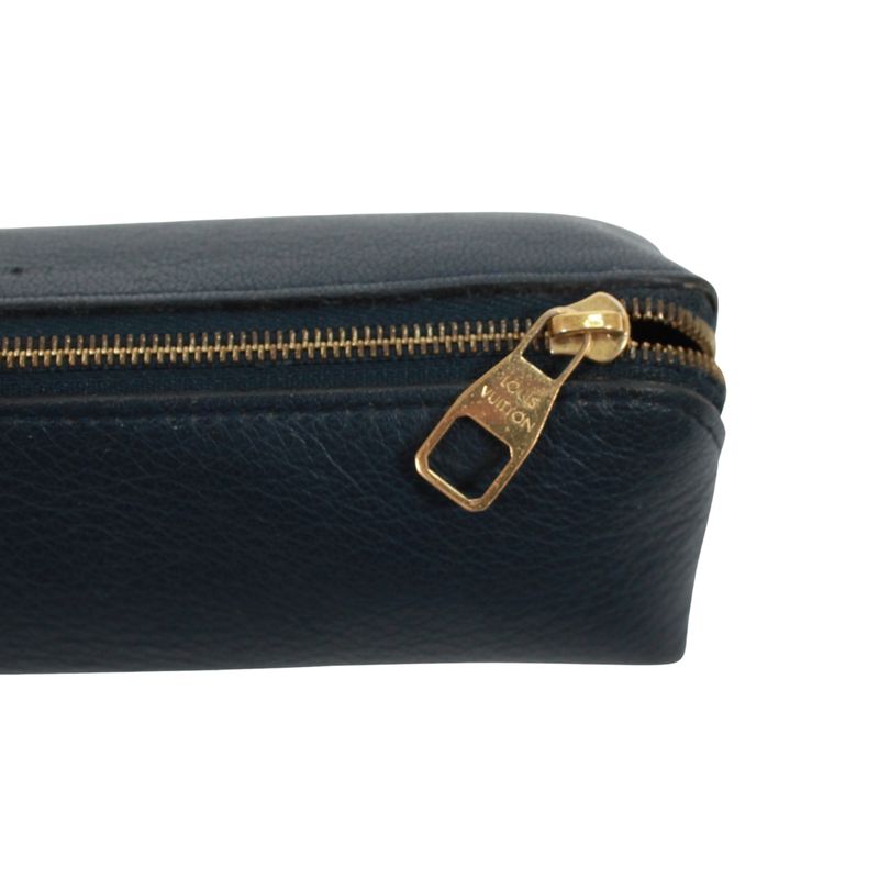 Louis Vuitton Trousse Elisabeth Leather Navy Wallet/accessories Gold