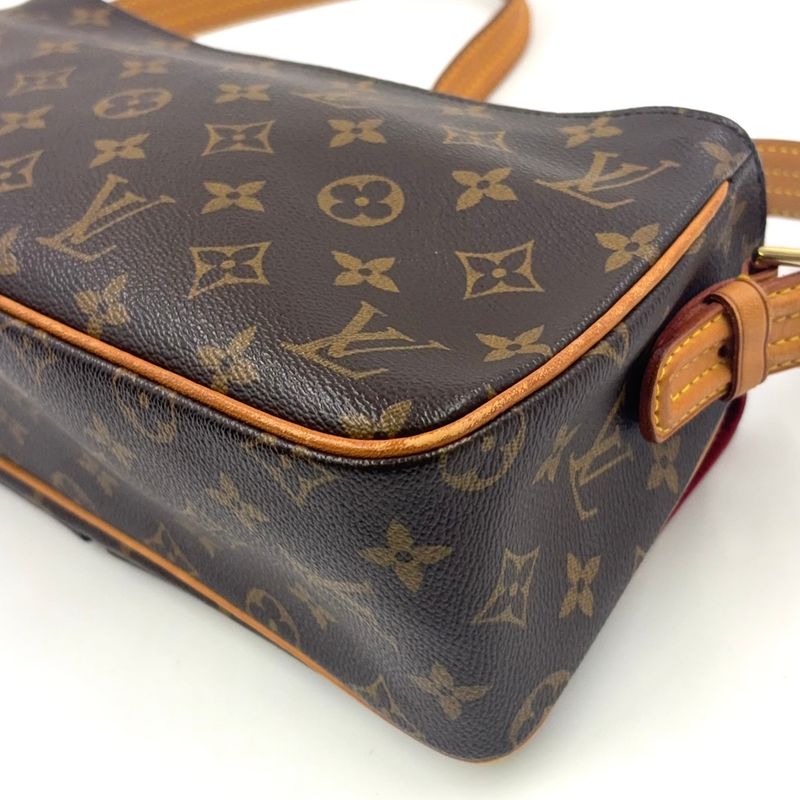 Louis Vuitton Vivacite MM Monogram Leather × PVC Brown Shoulder Bag Gold M51164