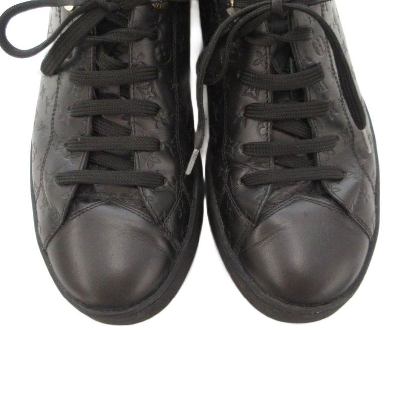 Louis Vuitton Monogram Low Cut Sneakers Leather Logo Shape Press All Over