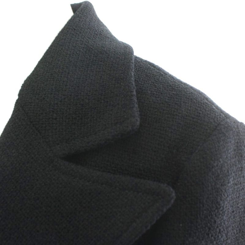 Gucci Tailored Jacket Short Length Wool 40 Black Two Buttons Gold Color Golden