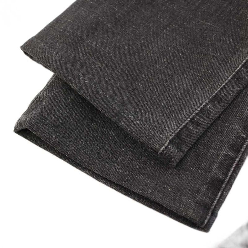 Dior Homme Denim Pants Jeans Button Fly Stretch Logo Patch Leather Patch