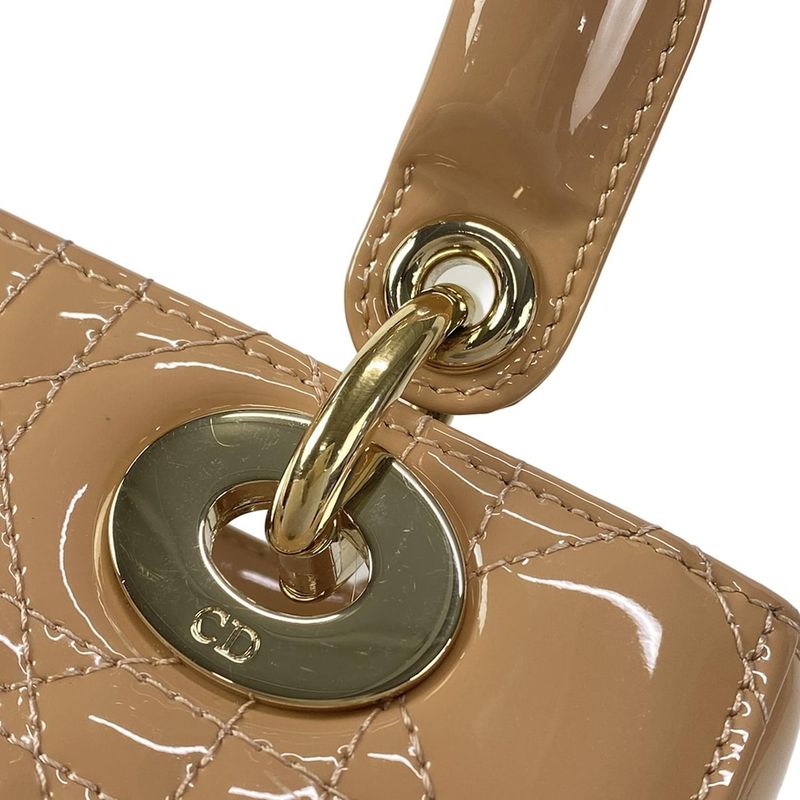 Dior Christian Dior Handbag Lady Dior Small M0531owcb_49p Pink Beige Leather