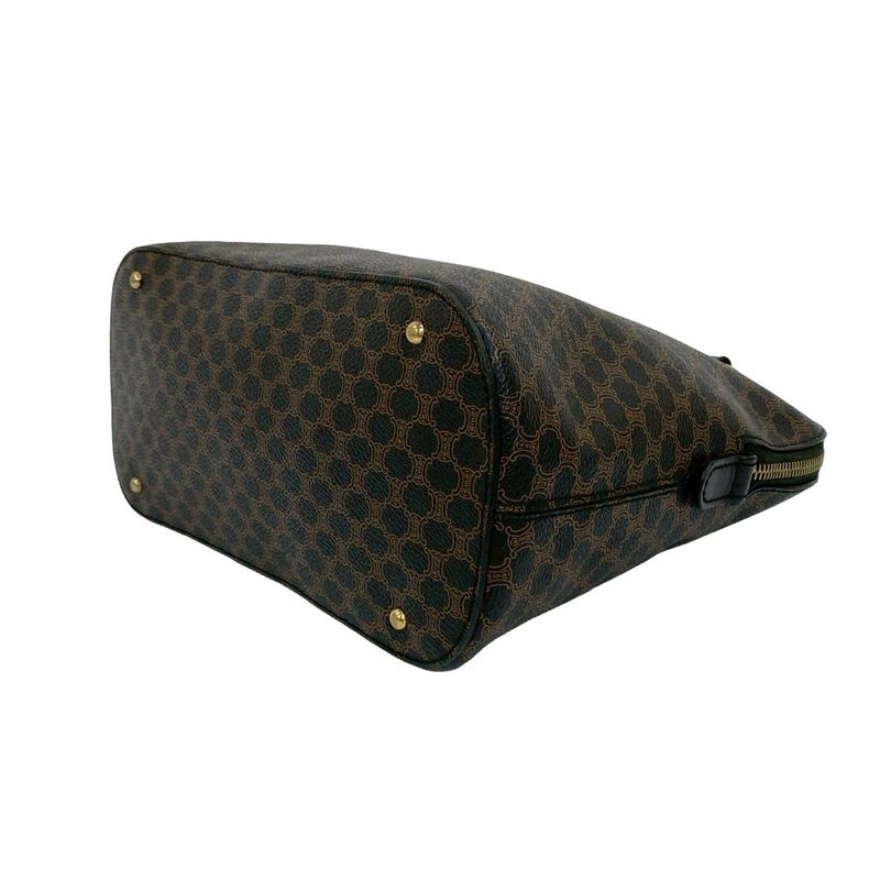 Celine Vintage Macadam Blason Triomphe Pattern Leather Handbag Mini Tote Bag