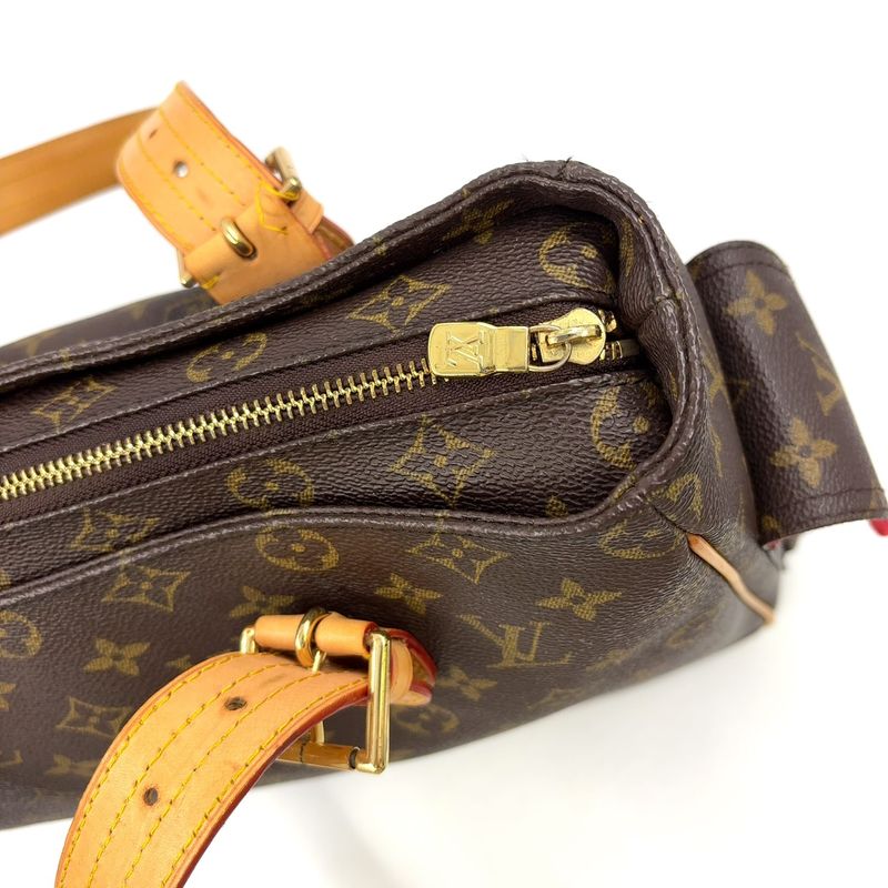 Louis Vuitton Multiplicite Monogram Leather X PVC Brown Handbag Gold M51162
