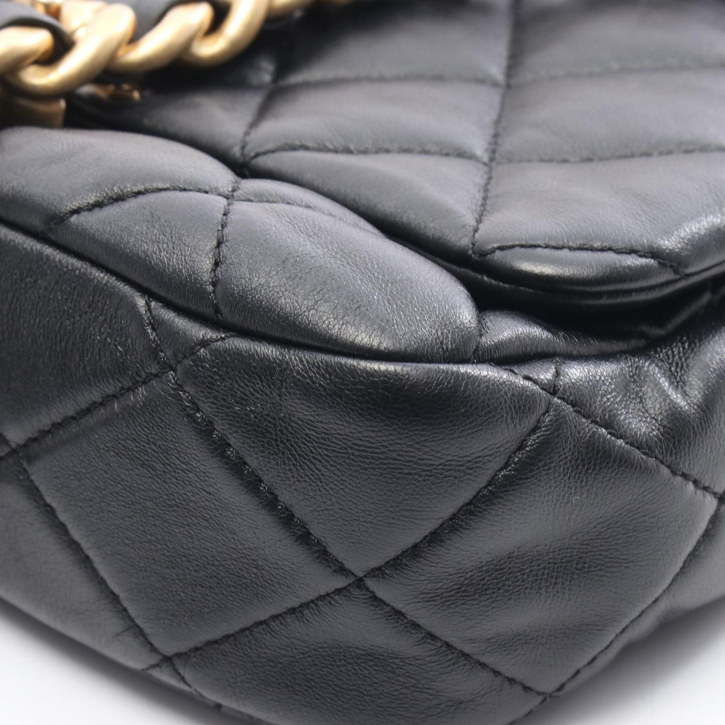 Chanel Shoulder Bag Matelasse Small Flap Black Leather Matelasse Small Flap