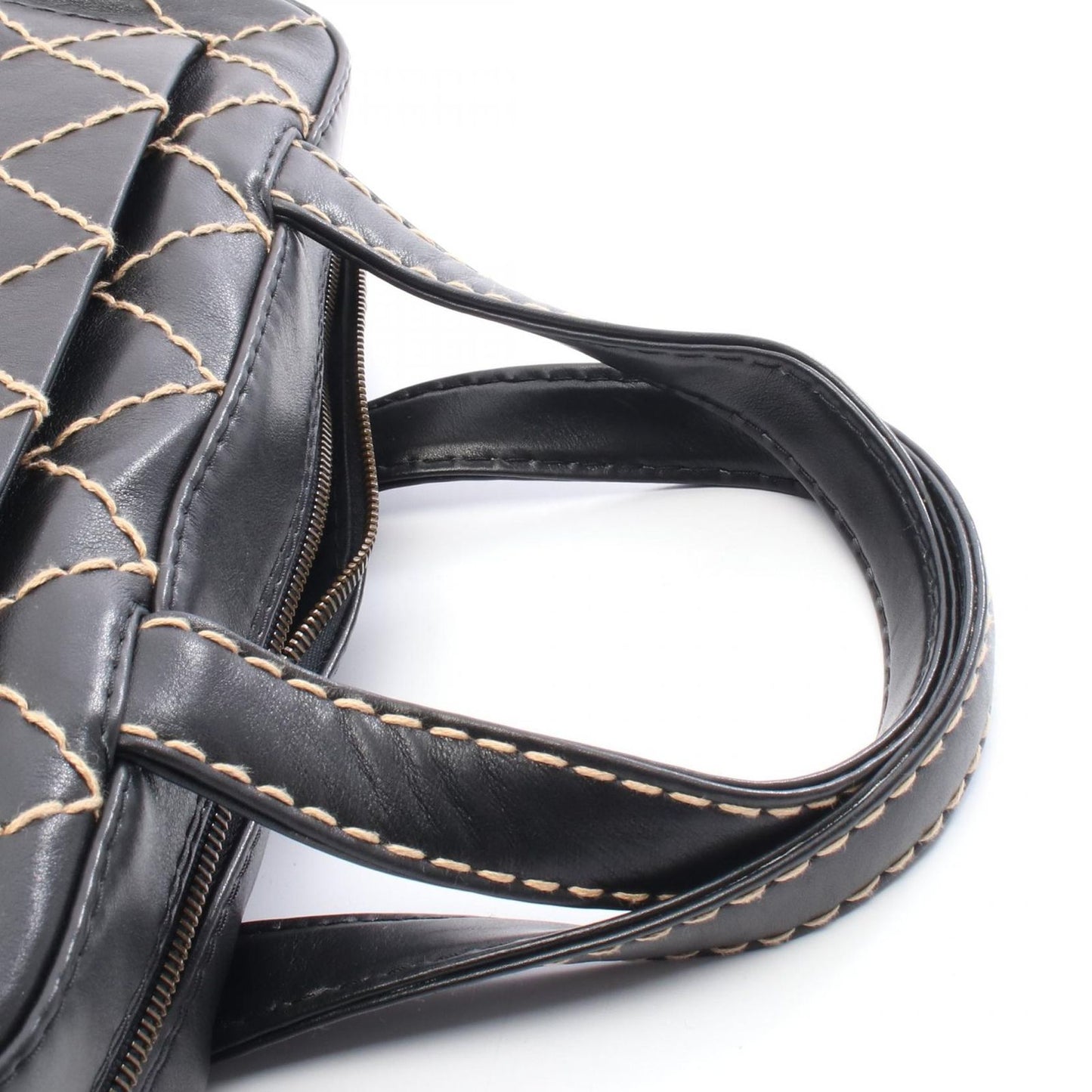 Chanel Handbag Wild Stitch A18121 Black Leather Wild Stitch Handbag Ladies