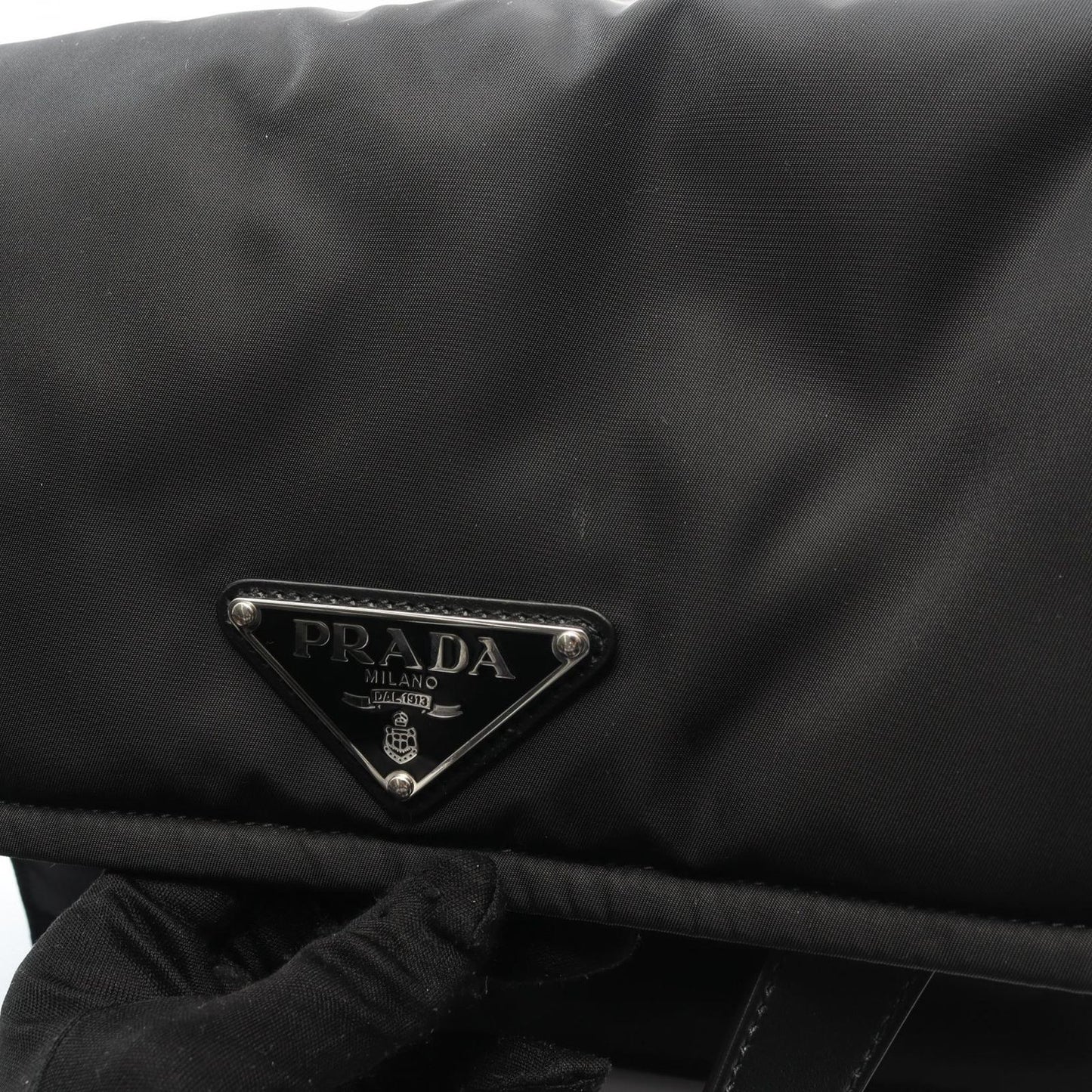 Prada Shoulder Bag Medium Padded Re-Nylon 1bd255 Black Nylon Leather Padded