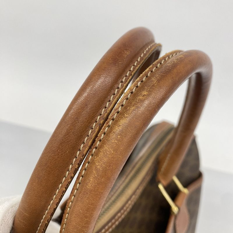 Celine Handbag Macadam PVC Brown Gold Hardware Women