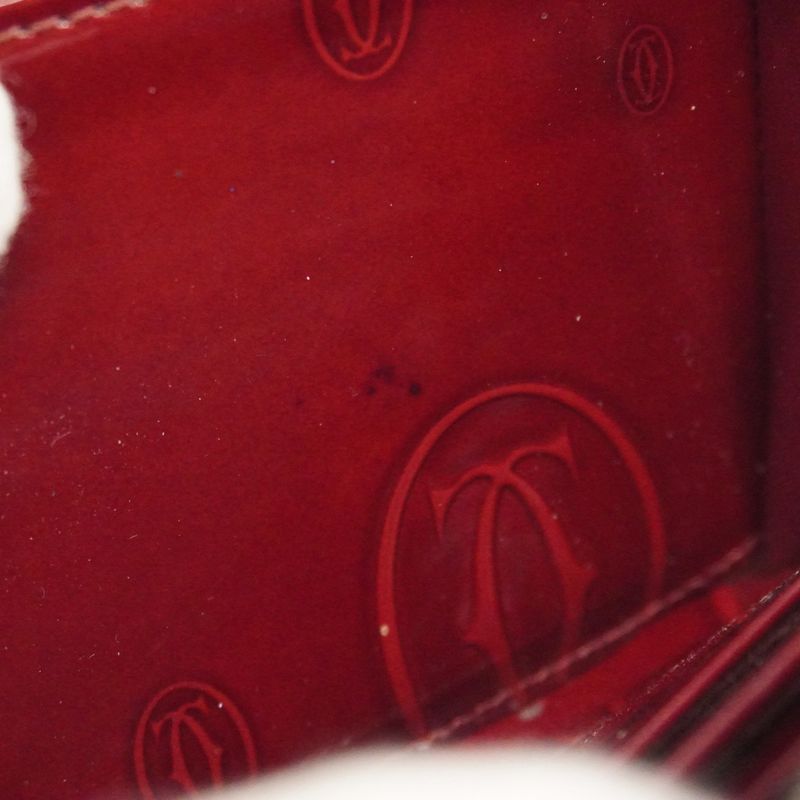 Cartier Long Wallet Happy Birthday Enamel Bordeaux Silver Hardware Women's