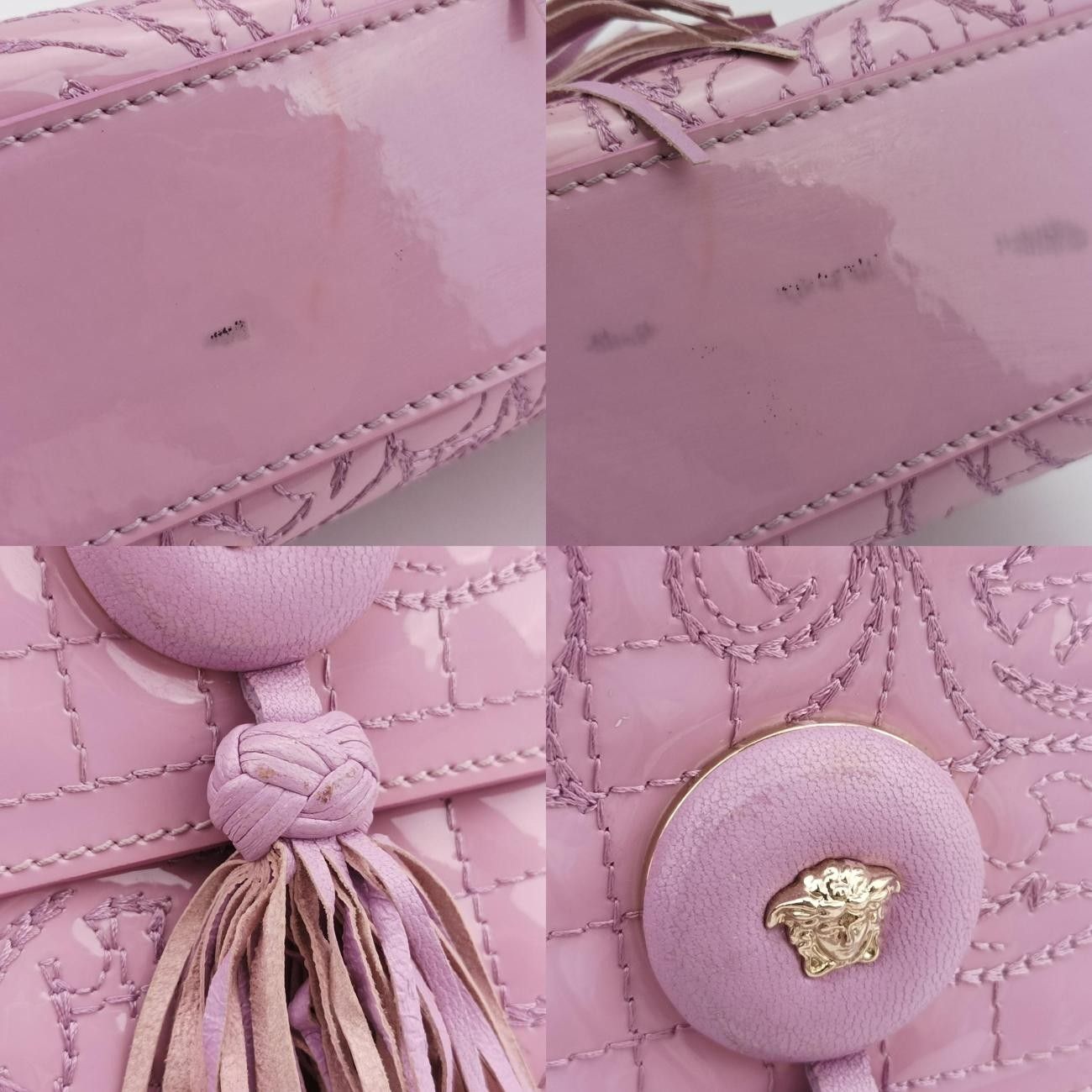 Versace Quilted Chain Pink Patent Clg 962 204 295 172