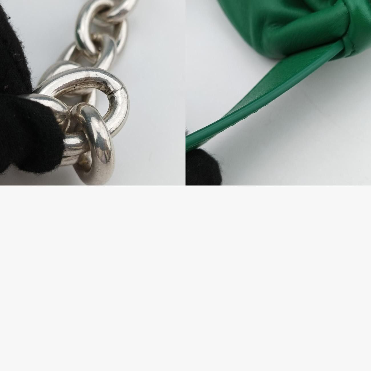 Bottega Venetathe Chain Pouch Green Lambskin