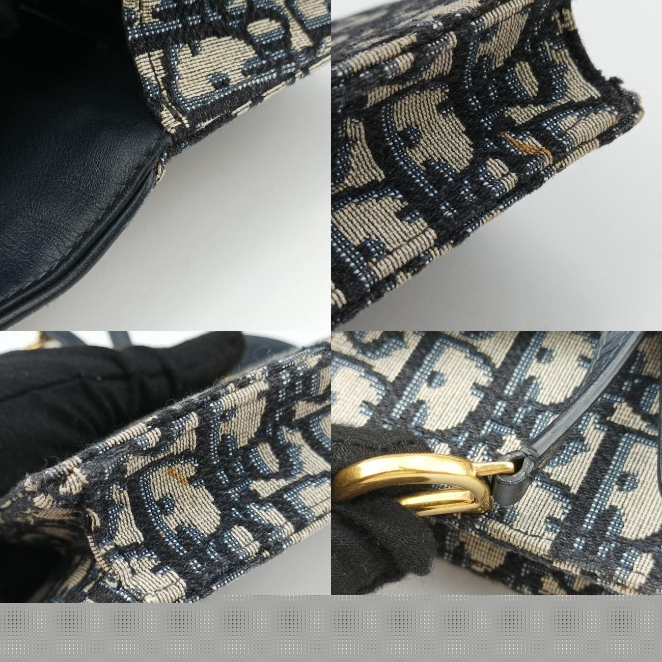 Christian Dior Saddle Navy X Gray Jacquard 12-Ma-1109