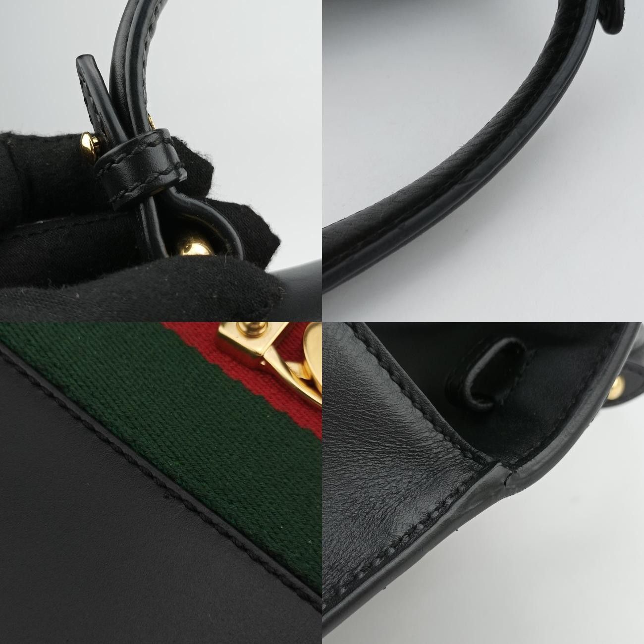 Gucci Sylvie Black X Red X Green Leather 431665