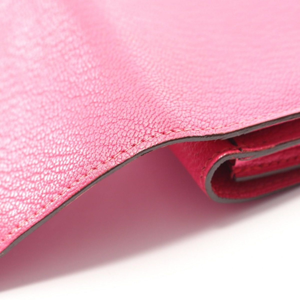Hermes Trifold Wallet Till Rose Shocking Leather — view 10