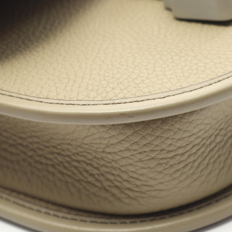 Dior Shoulder Bag Gallop Mini Beige Leather Gallop Shoulder Bag Women's Used A