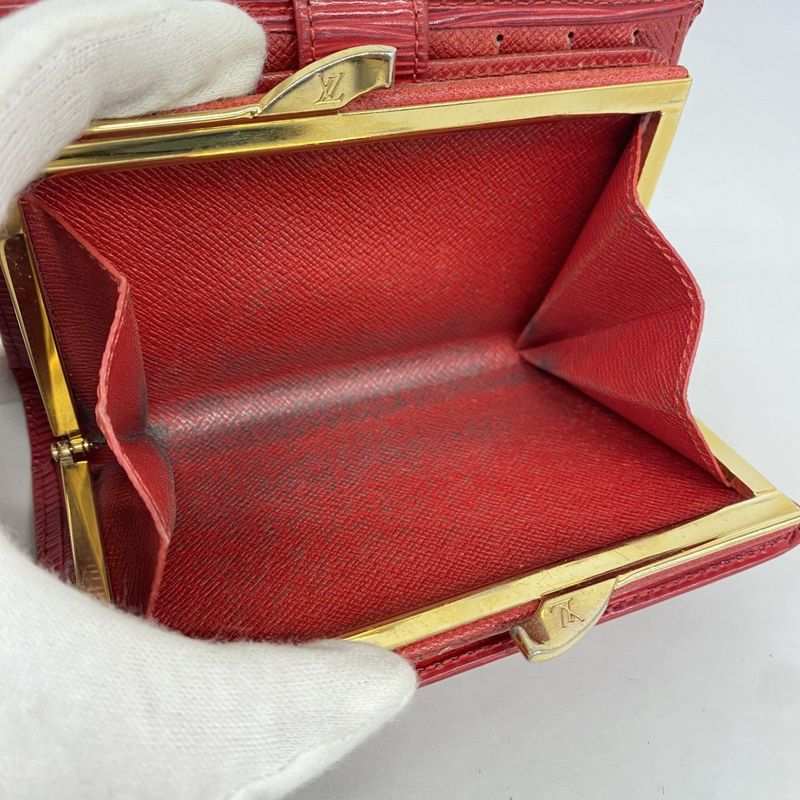 Louis Vuitton Wallet Epi Portomone Viennese M63247 Castilian Red Women's