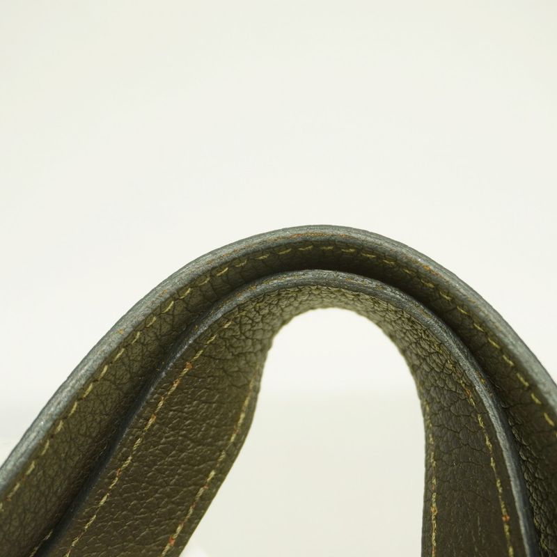 Hermes Tote Bag Cabas Chennai PM Polyester Leather Brown Silver Hardware Ladies