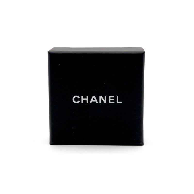 Chanel Earrings Gold Coco Mark Half Hoop Rhinestone