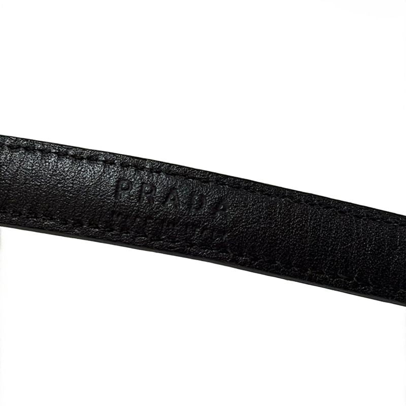 Prada Belt 70 28 - Dark Brown X Light Brown X Silver Shape Pressed Leather