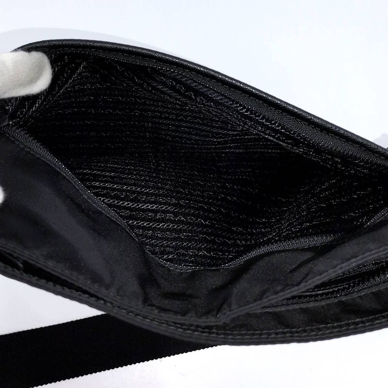 Prada Shoulder Bag Triangle Logo Tessuto Nylon Leather 2vh053