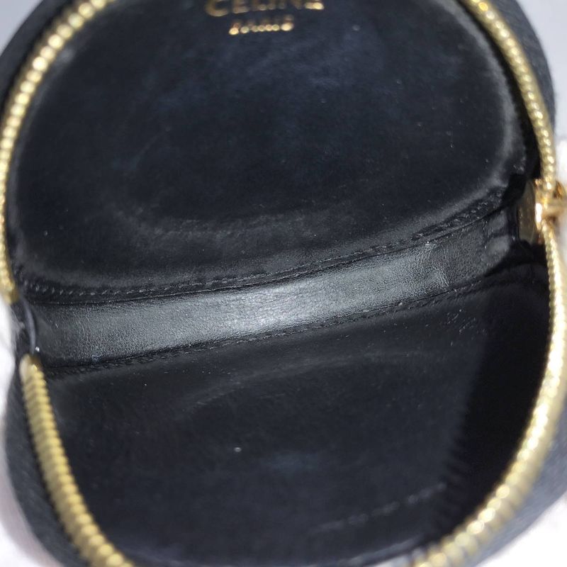 Celine Coin Case Macadam Dark Brown PVC Leather