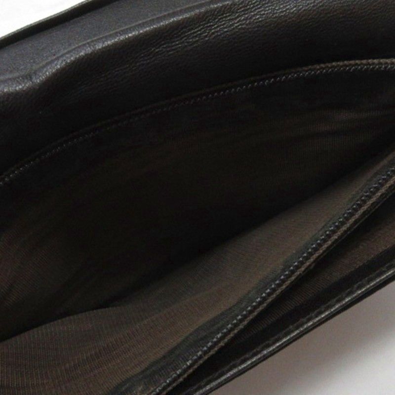 Prada Triangle Logo Bifold Long Wallet Leather Nylon Dark Brown