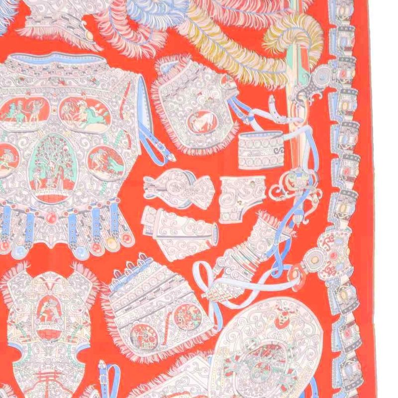 Hermes Carre90 Sous Le Gide De Mars God Of War Mars Scarf Pink