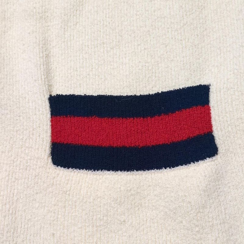 Gucci Cardigan Size S Women's - 459742-X7a05 Ivory X Dark Navy X Red Long Sleeve