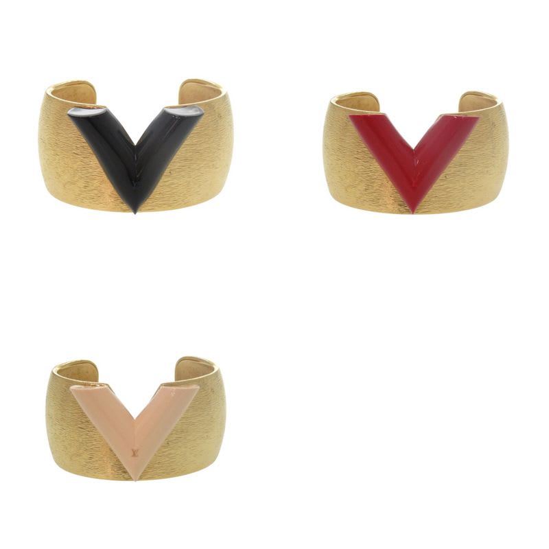 Louis Vuitton Cuff Essential V Colorama Bangle Metal Gold Bracelet