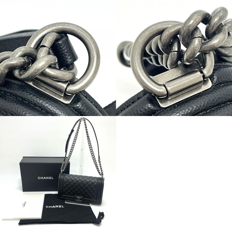 Chanel Chanel Shoulder Bag Boy 25 Caviar Leather Black