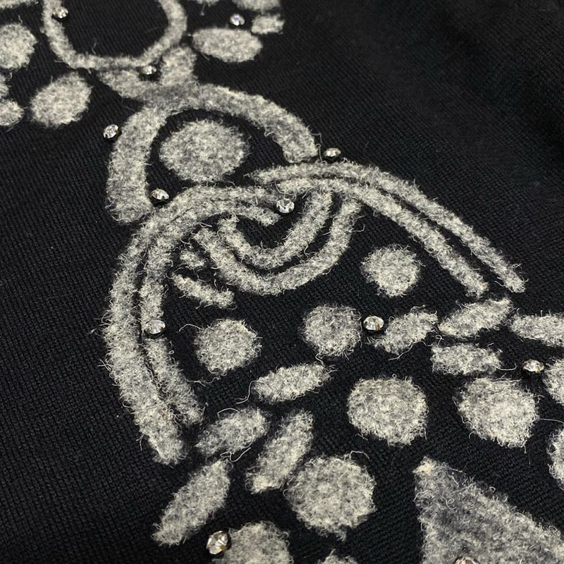 Chanel Long Sleeve Sweater Size 38 M Women's - P31443 Black X Gray Cashmere