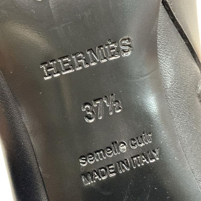 Hermes Short Boots 37 1 2 Women's Saint-Germain 192176z Black Silver Hardware