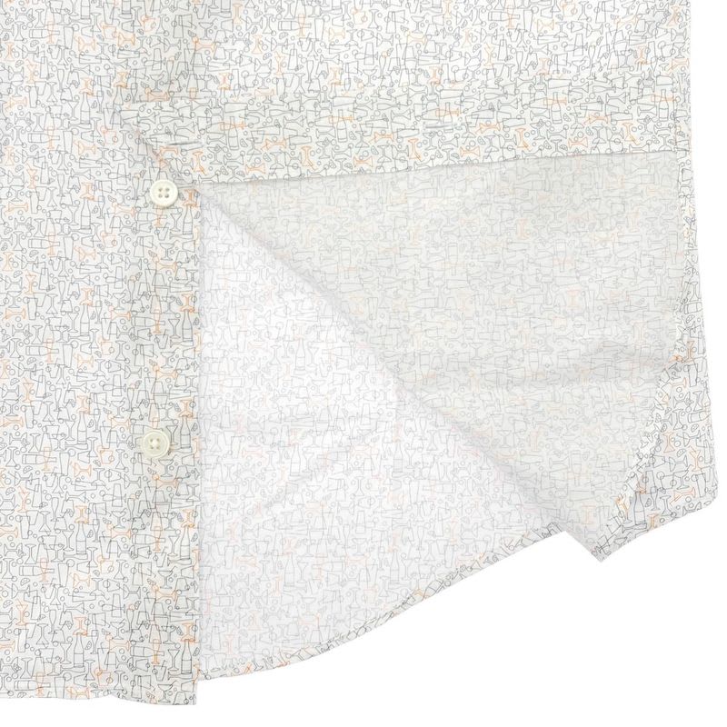 Hermes 21 SS All-Over Pattern Cotton Shirt White Black 37