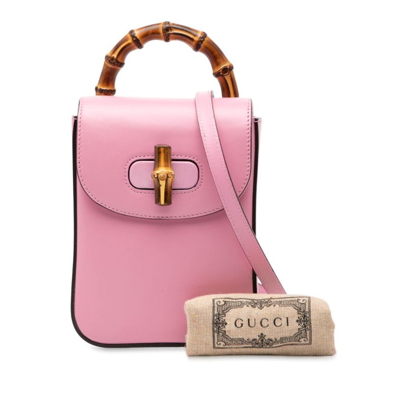 Gucci Bamboo Mini Rucksack Backpack 702106 Pink Leather Women's Gucci
