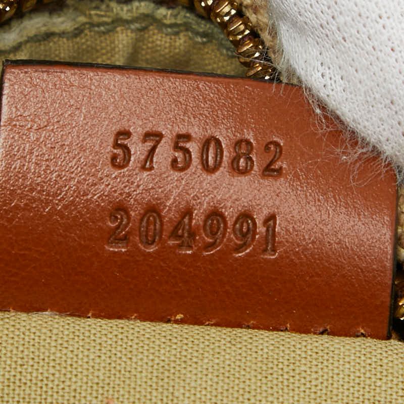 Gucci Vintage Sherry Line 575082 Brown Canvas Leather Women's Gucci